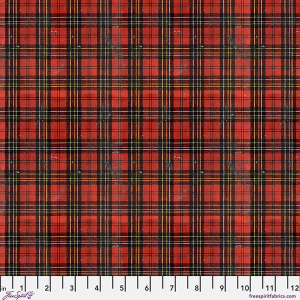 Free Spirit CCTH038 Christmas Worn Plaid Canvas By The Yard