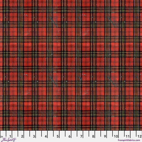 Free Spirit CCTH038 Christmas Worn Plaid Canvas By The Yard