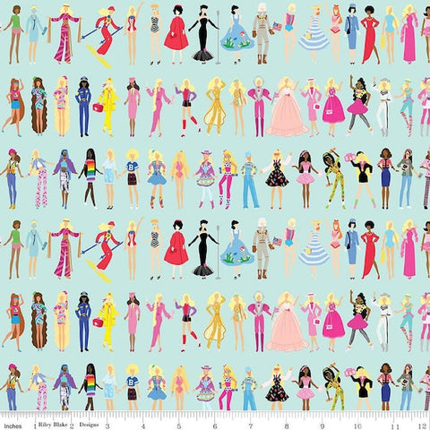 Riley Blake Barbie World C15021 Powder Barbie Dolls By The Yard