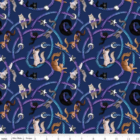 Riley Blake Celtic Cats CD16580 Navy Main By The Yard