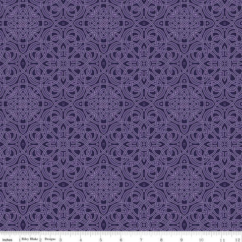 Riley Blake Celtic Cats CD16583 Purple Celtic Knots By The Yard