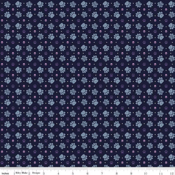 Riley Blake Celtic Cats CD16586 Nighttime Paws By The Yard