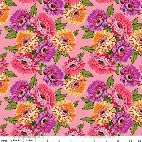 Riley Blake Zinnias CD16690 Pink Main 1.875 YARDS