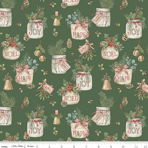 Riley Blake Holiday Spirit CD17460 Green Main By The Yard