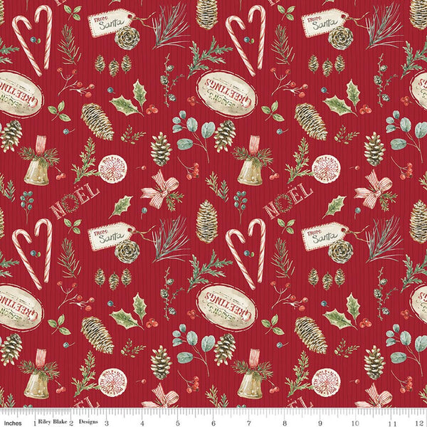 Riley Blake Holiday Spirit CD17461 Red Christmas Toss By The Yard