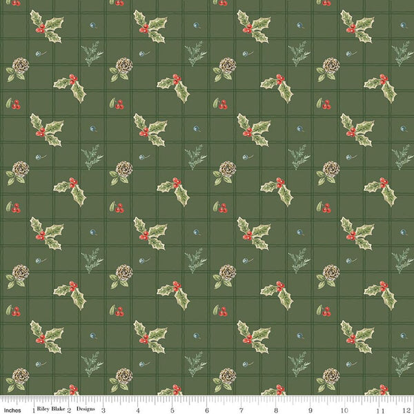 Riley Blake Holiday Spirit CD17462 Green Holly By The Yard