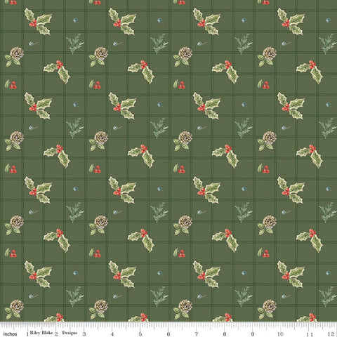 Riley Blake Holiday Spirit CD17462 Green Holly By The Yard