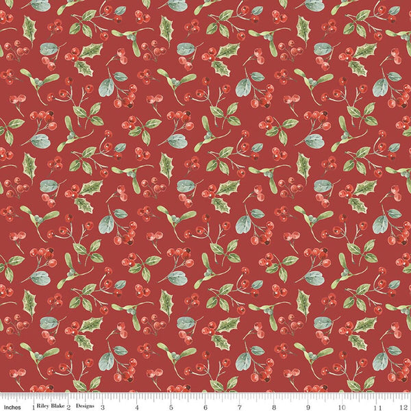 Riley Blake Holiday Spirit CD17463 Red Berries By The Yard