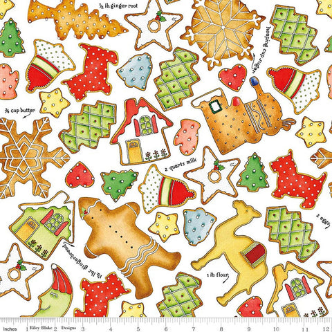 Riley Blake Gingerbread CD17845 White Cookie Toss By The Yard