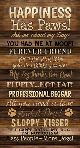 Timeless Treasures - Happiness Has Paws CD3316 Brown Happiness Has Paws 24" PANEL By The PANEL (Not Strictly By The Yard)