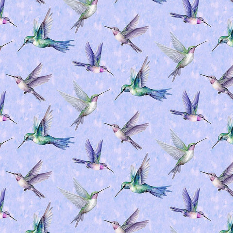 Timeless Treasures - Garden Delight CD3507 Multi Flying Hummingbirds By The Yard