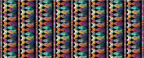 Timeless Treasures - Sophisticat CD4005 Black Quilt Cats 11" Stripes By The Yard