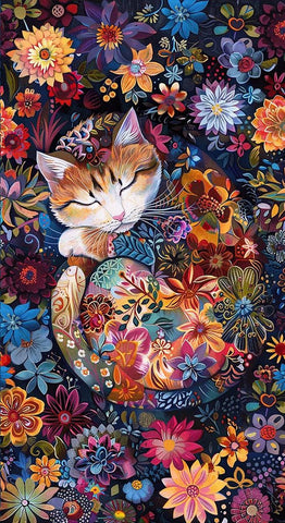 Timeless Treasures Calico Cat CD4112 Black Calico Cat 24" PANEL By The PANEL (Not Strictly By The Yard)