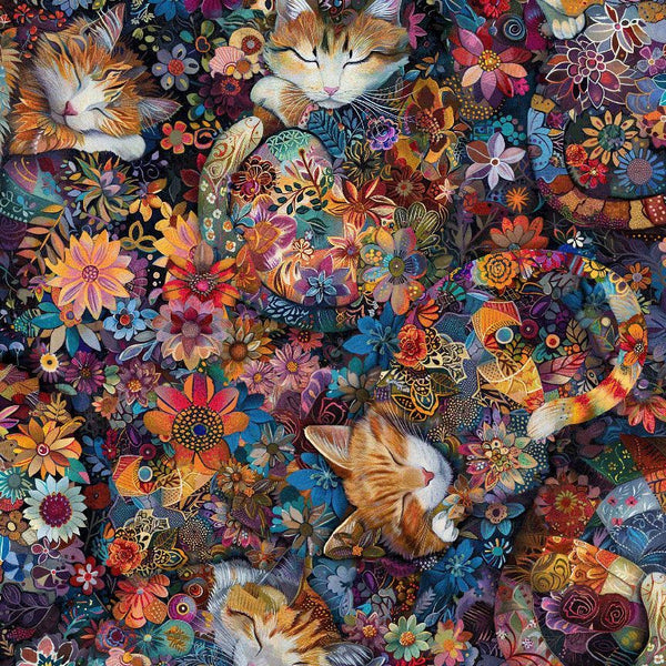 Timeless Treasures Calico Cat CD4113 Multi Calico Cat Floral By The Yard