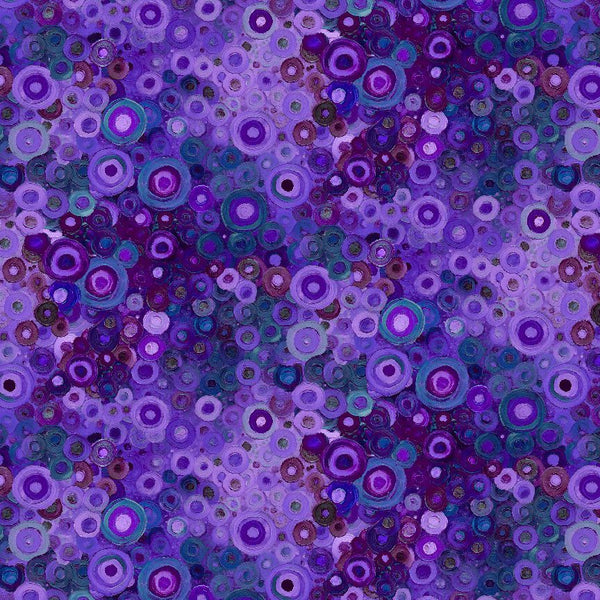 Timeless Treasures Calico Cat CD4121 Lavender Painted Circle Geo By The Yard
