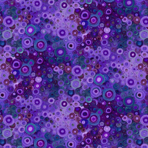 Timeless Treasures Calico Cat CD4121 Lavender Painted Circle Geo By The Yard