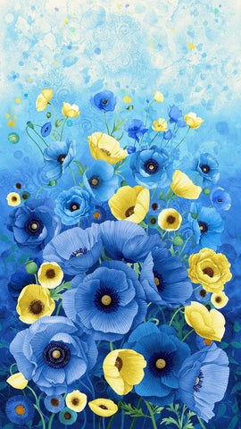 Timeless Treasures Poppy Serenade CD4160 Multi Poppy Serenade 24" PANEL By The PANEL (Not Strictly By The Yard)