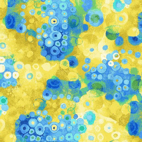 Timeless Treasures Poppy Serenade CD4167 Gold Geo Dot Collage By The Yard