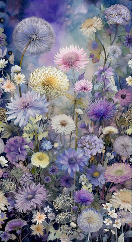 Timeless Treasures Mystic Meadow CD4210 Multi Floral 24" PANEL By The PANEL (Not Strictly By The Yard)
