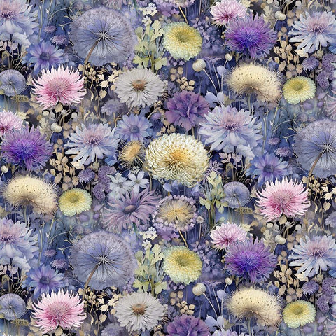 Timeless Treasures Mystic Meadow CD4213 Multi Packed Wild Flowers By The Yard