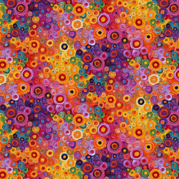 Timeless Treasures Purrfect Patchwork CD4253 Bright Artisan Geo Dot By The Yard
