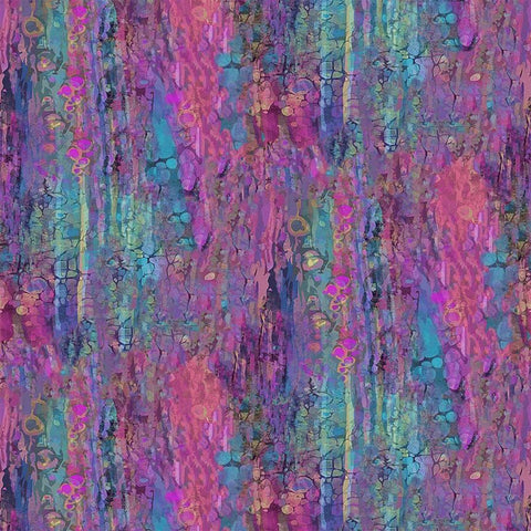 Timeless Treasures Purrfect Patchwork CD4254 Multi Water Painted Tile Texture By The Yard