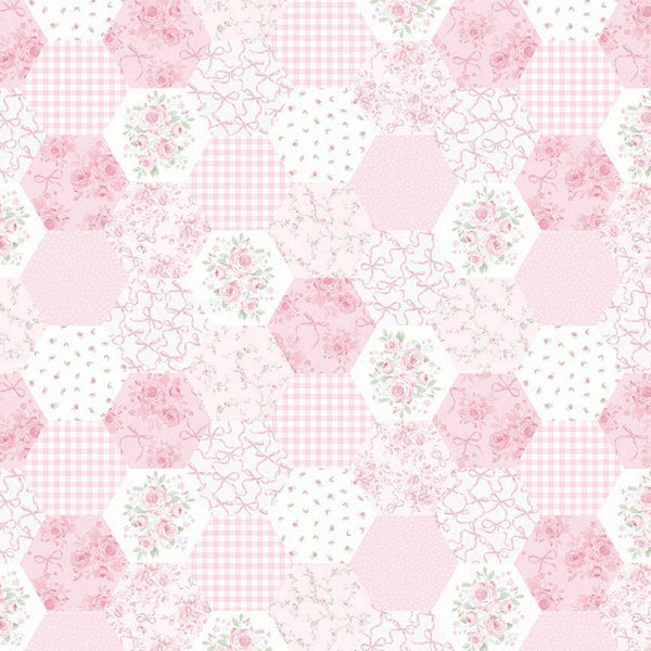 Timeless Treasures Tiny Dancer CD4330 Pink Pretty In Pink Hexagons By The Yard