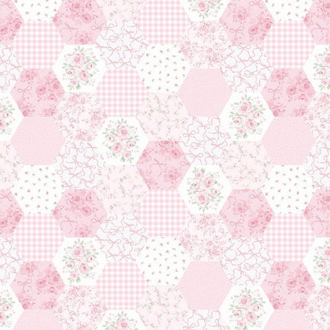 Timeless Treasures Tiny Dancer CD4330 Pink Pretty In Pink Hexagons By The Yard
