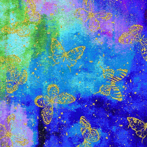 Timeless Treasures Evening Glow CM4105 Multi Metallic Butterflies By The Yard