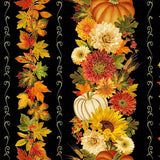 Timeless Treasures Give Thanks CM4131 Black Harvest Stripes Metallic By The Yard