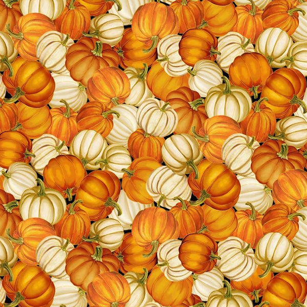 Timeless Treasures Give Thanks CM4135 Pumpkin Packed Pumpkins Metallic By The Yard