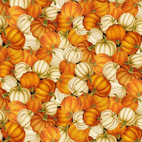Timeless Treasures Give Thanks CM4135 Pumpkin Packed Pumpkins Metallic By The Yard