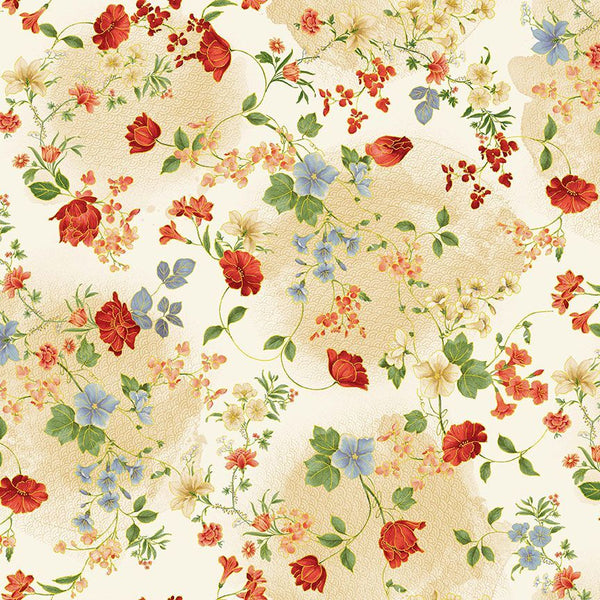 Timeless Treasures Imperial Bloom CM4375 Cream Floral Vines By The Yard