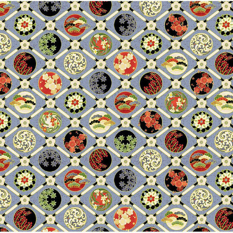 Timeless Treasures Imperial Bloom CM4377 Grey Floral Check By The Yard