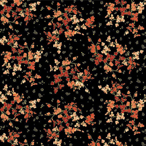 Timeless Treasures Imperial Bloom CM4378 Black Cherry Blossom By The Yard