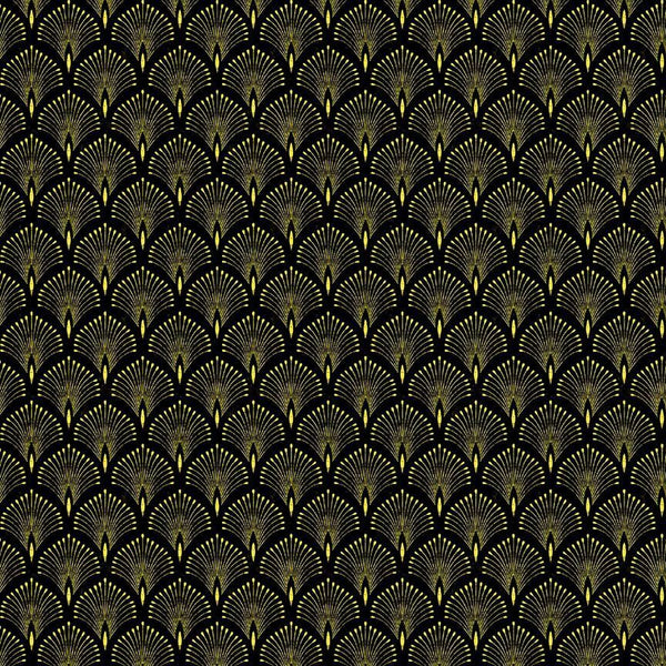 Timeless Treasures Imperial Bloom CM4380 Black Asian Scallops By The Yard