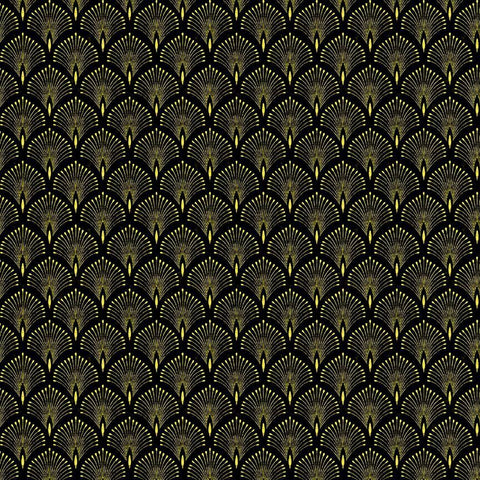 Timeless Treasures Imperial Bloom CM4380 Black Asian Scallops By The Yard