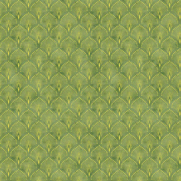 Timeless Treasures Imperial Bloom CM4380 Green Asian Scallops By The Yard