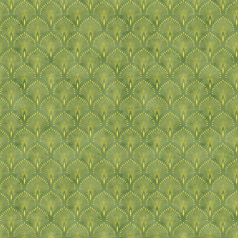 Timeless Treasures Imperial Bloom CM4380 Green Asian Scallops By The Yard