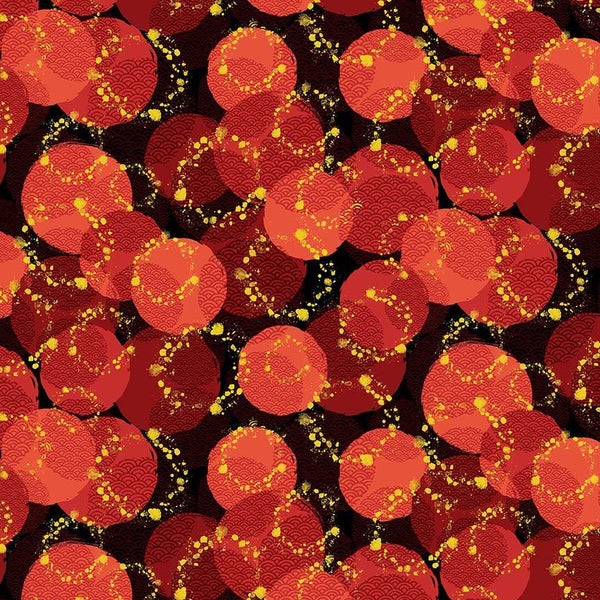 Timeless Treasures Imperial Bloom CM4382 Red Asian Medallion By The Yard