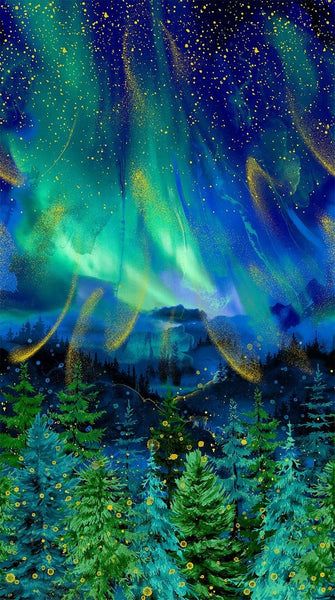 Timeless Treasures Endless Sky CM4390 Forest Night Forest 24" PANEL By The PANEL (Not Strictly By The Yard)