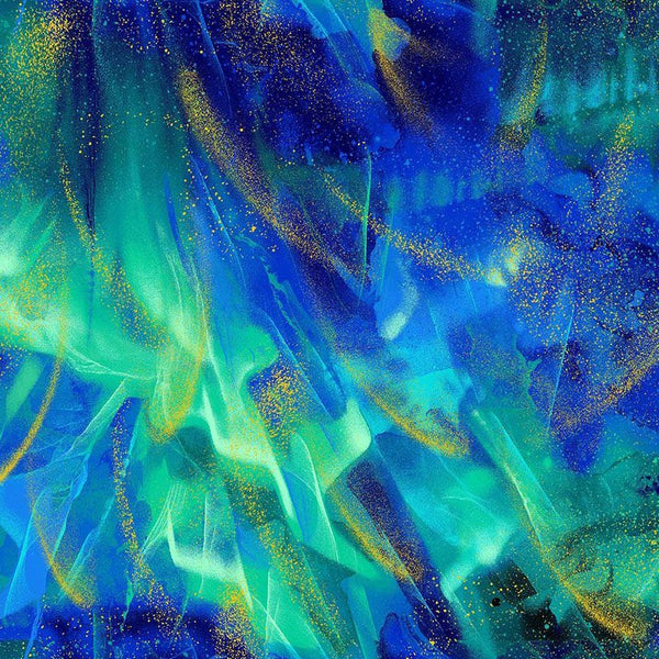 Timeless Treasures Endless Sky CM4393 Aurora Gilded Northern Light By The Yard