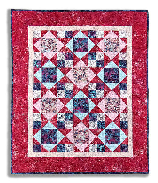 Kings Crown 39 x 46" Fully Finished Sample Quilt - Candy Skies