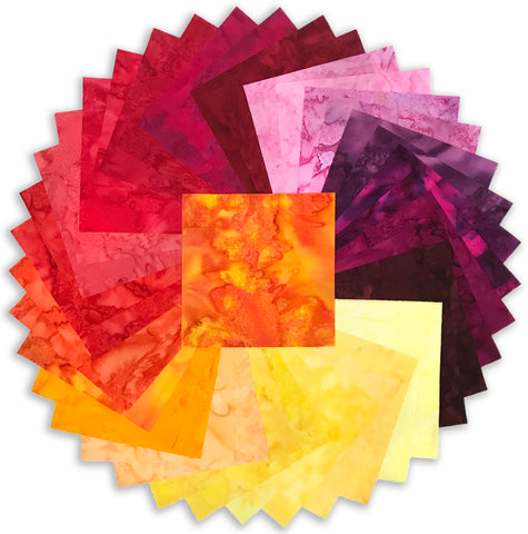 Quadrados charmosos pré-cortados de 40 peças de 5" de Matt - Hoffman Watercolor Batiks - QUENTE