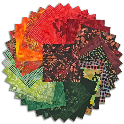 Matt's Pre-Cut Hoffman Batiks 40 Piece Pre-Cut 5" Charm Squares - Feel The Flame