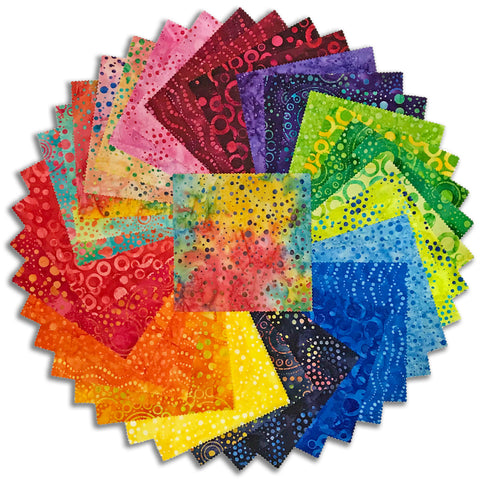 Kaufman Artisan Batiks Pre-Cuts 42 Piece 5" Charm Squares 1250 42 - Dotted