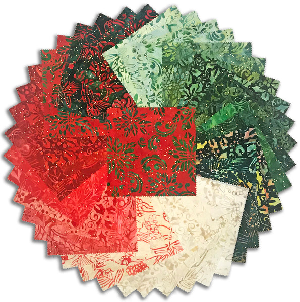 Kaufman Artisan Batiks Pre-Cuts 42 Piece 5" Charm Squares 1230 42 - Joyful Holidays