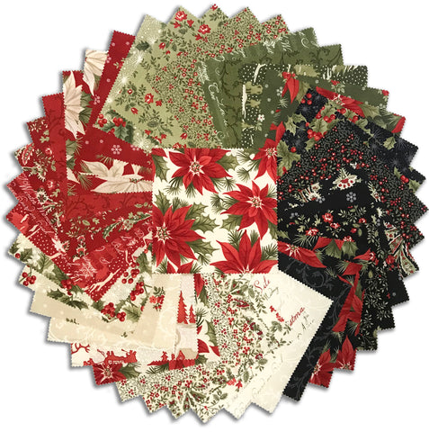 Moda Pre-Cut 42 Piece 5" Charm Squares - A Christmas Carol