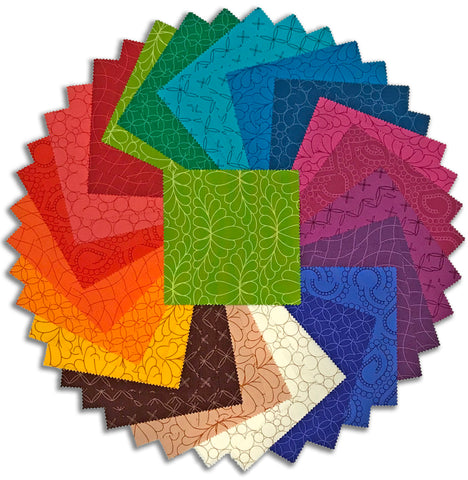 Moda Pre-Cut 42 Piece 5" Charm Squares - 45042PP - Rainbow Spice