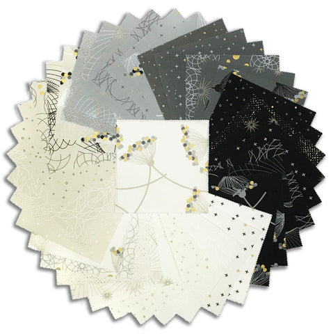 Moda Pre-Cut 42 Piece 5" Charm Squares - Shimmer Metallic